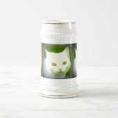 Weiße Katze Bierglas (Mittel)