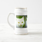 Weiße Katze Bierglas (Links)
