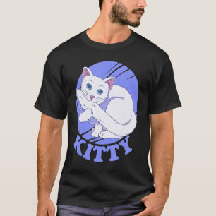 Weiße Katze bittet Schwanz T-Shirt