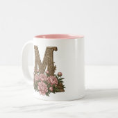 Weiße Katze Blaue Augen Monogramm Tasse (Vorderseite Links)