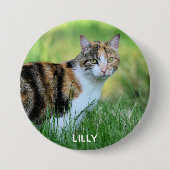Weiße Katze Button (Vorderseite)