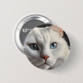 Weiße Katze Button (Vorne & Hinten)