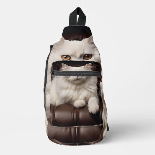 Weiße Katze Crossbody Bag
