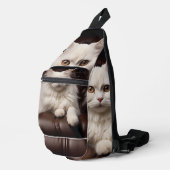 Weiße Katze Crossbody Bag (Rechte Ecke)