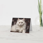 Weiße Katze Dankeskarte (Rückseite)