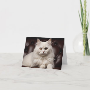 Weiße Katze Dankeskarte