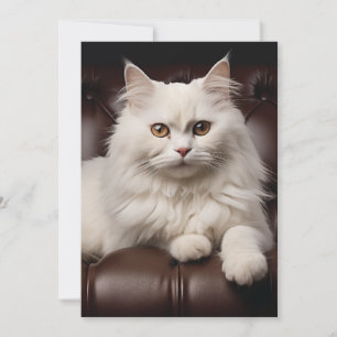 Weiße Katze Dankeskarte