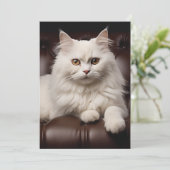 Weiße Katze Dankeskarte (Stehend Vorderseite)