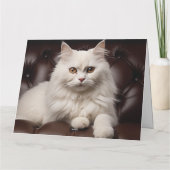 Weiße Katze Dankeskarte (Rückseite)
