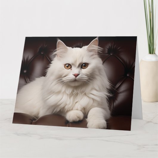Weiße Katze Dankeskarte (Vorderseite)
