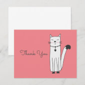Weiße Katze Doodle Danke, dass du eine Flachkarte Dankeskarte (Vorne/Hinten)