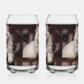 Weiße Katze Dosenglas (Links)