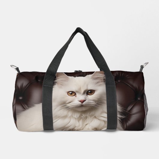 Weiße Katze Duffle Bag (Vorderseite)