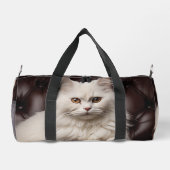 Weiße Katze Duffle Bag (Rückseite)