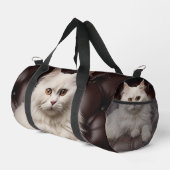 Weiße Katze Duffle Bag (Rechte Ecke)