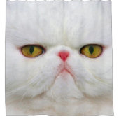 Weiße Katze Duschvorhang (Vorderseite)
