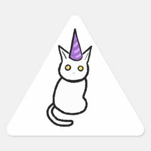 Weiße Katze Feier Aufkleber
