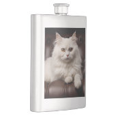 Weiße Katze Flachmann (Rechts)