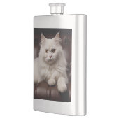 Weiße Katze Flachmann (Links)