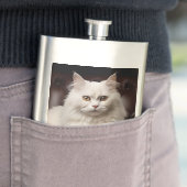 Weiße Katze Flachmann (Beispiel)