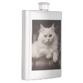 Weiße Katze Flachmann (Rechts)