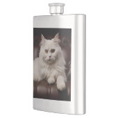 Weiße Katze Flachmann (Links)