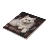 Weiße Katze Fliese (Seite)