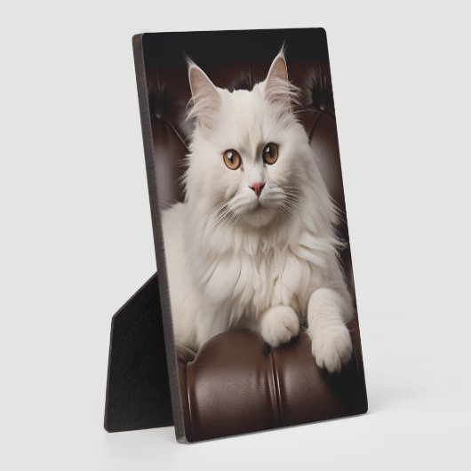 Weiße Katze Fotoplatte (Seite)