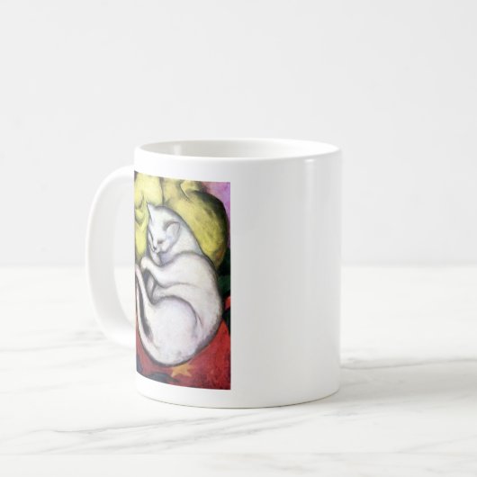 Weiße Katze, Franz Marc Kaffeetasse (Vorderseite Links)