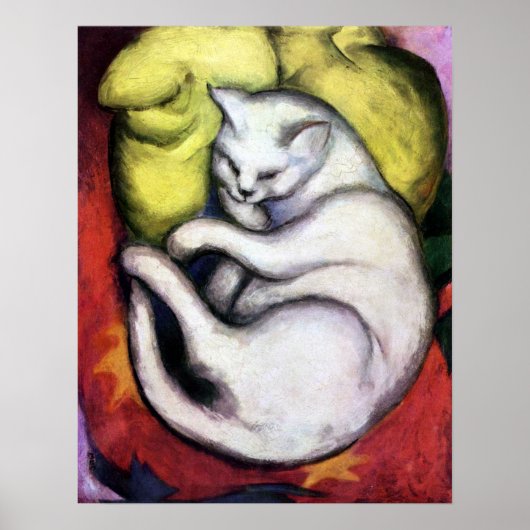 Weiße Katze, Franz Marc Poster (Vorne)