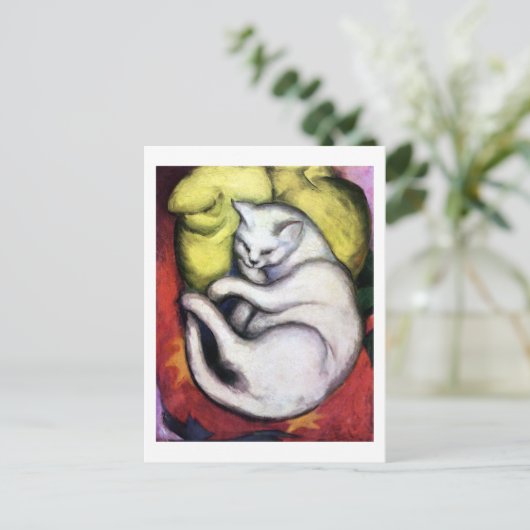 Weiße Katze, Franz Marc Postkarte (Stehend Vorderseite)