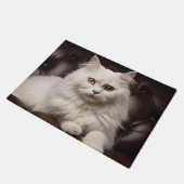 Weiße Katze Fußmatte (Schrägansicht)