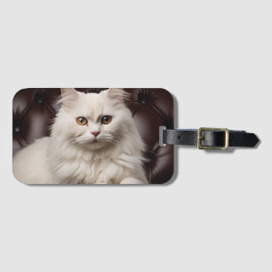 Weiße Katze Gepäckanhänger