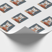 Weiße Katze Geschenkpapier (Ecke)