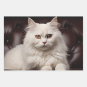 Weiße Katze Geschenkpapier Set (Vorderseite 3)