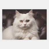 Weiße Katze Geschenkpapier Set (Vorderseite 2)