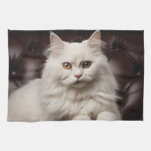 Weiße Katze Geschirrtuch (Horizontal)