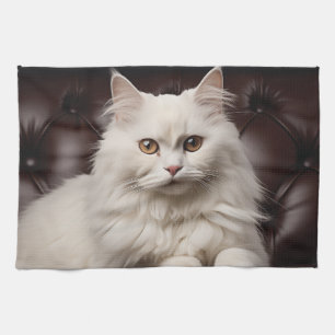 Weiße Katze Geschirrtuch