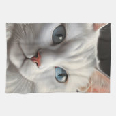 Weiße Katze Geschirrtuch (Horizontal)