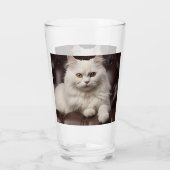 Weiße Katze Glas (Rückseite)
