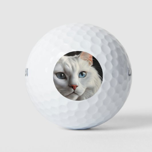 Weiße Katze Golfball (Vorderseite)