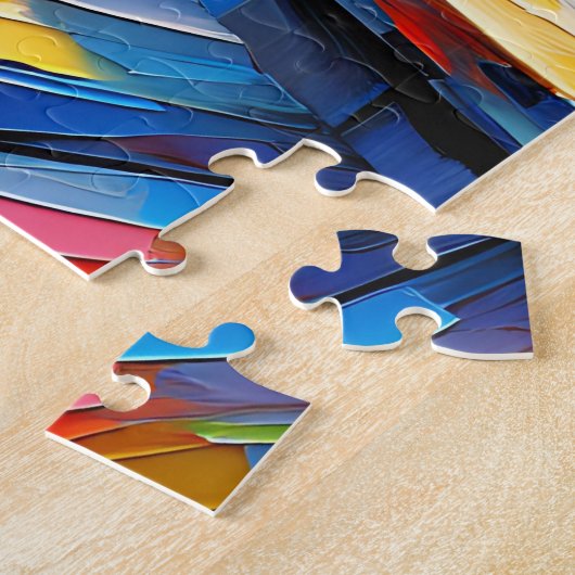 Weiße Katze im Fenster Blick auf den Ozean Puzzle (Seite)