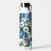 Weiße Katze im Fenster Blick auf den Ozean Trinkflasche (Vorne)