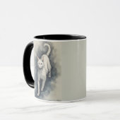 Weiße Katze im Stil einer chinesischen Tuschezeich Tasse (Vorderseite Links)