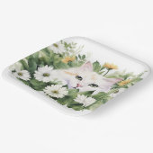 Weiße Katze in Aquarellen Pappteller (Gewinkelt)