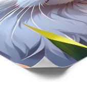 Weiße Katze in Blume AI Art Poster (Ecke)