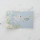 Weiße Katze in einem dunklen Korb, die an dich den Karte (Innenseite)