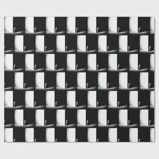 Weiße Katze in schwarzem Schatten Geschenkpapier (Flach)