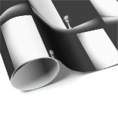 Weiße Katze in schwarzem Schatten Geschenkpapier (Rolleneckpunkt)