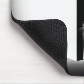 Weiße Katze in schwarzen Schatten Mousepad (Ecke)